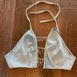 Denim halter top
